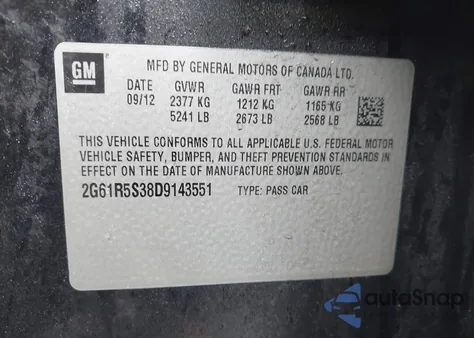 2013 Cadillac Xts Luxury z USA, uszkodzony, nr VIN 2G61R5S38D9143551